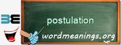 WordMeaning blackboard for postulation